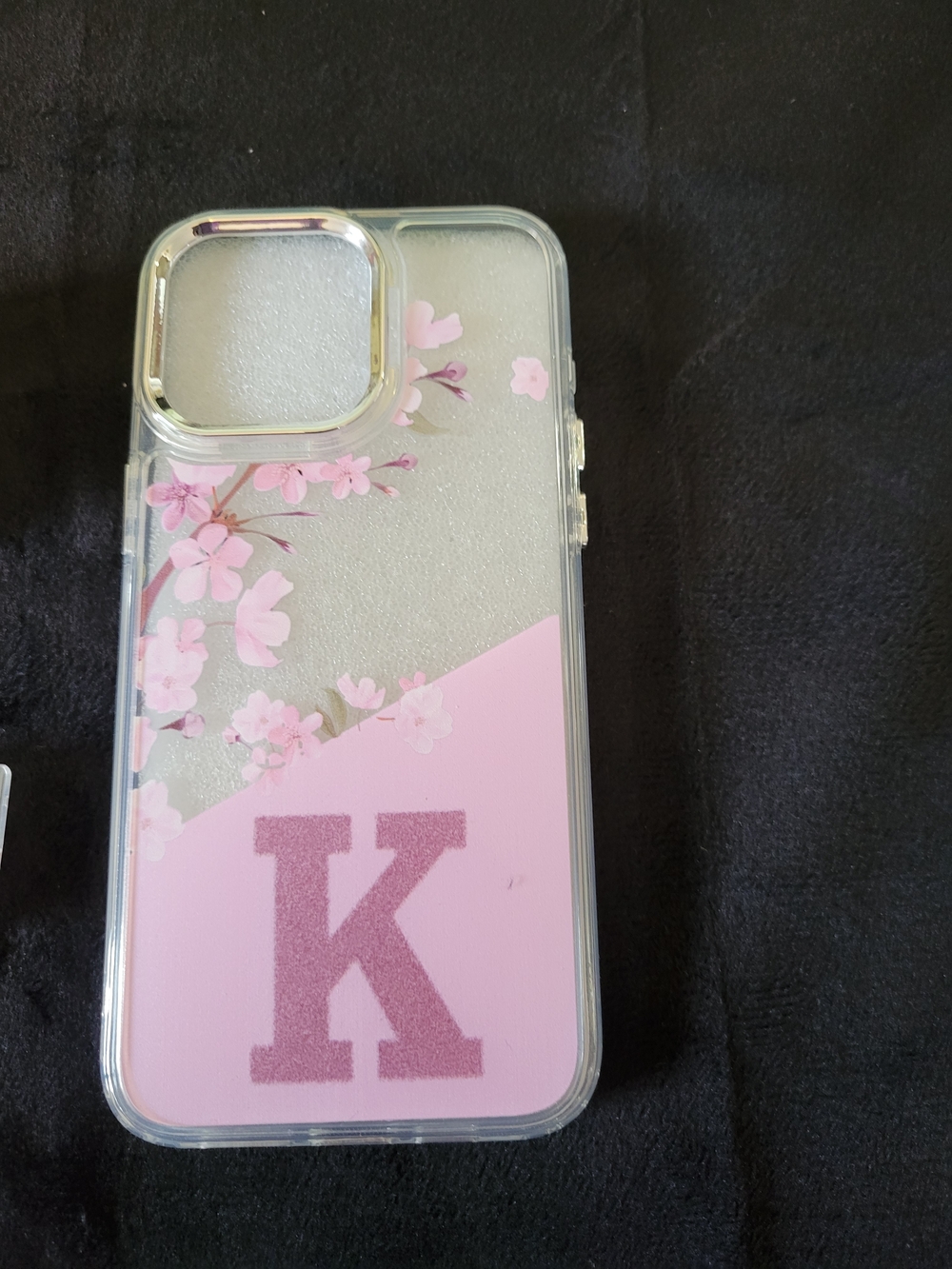 Pink Floral Monogram 'K' Phone Case - Compatible Cell Phone Accessory